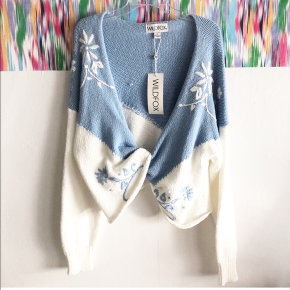 🆕 Wildfox western cotton floral knit sweater - Picture 2 of 8